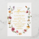 Recherche de gold baby shower fille invitations Feuille d'or