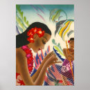 Recherche de vintage tropical posters Île