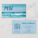 Search for ocean waves business cards Blue