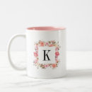 Search for monogrammed floral mugs Blush pink
