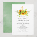 Search for sunflower first communion invitations Watercolor