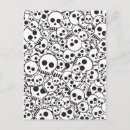 Search for skull pattern postcards Black