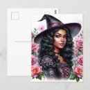 Search for girl witch postcards Watercolor