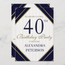 Search for royal blue and white birthday invitations Elegant