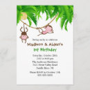 Search for twins 2nd birthday invitations Safari