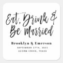 Search for eat drink and be married wedding stickers Simple