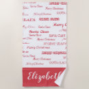 Search for merry christmas beach towels Red