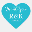 Search for turquoise heart wedding stickers Thank you