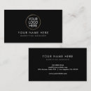 Recherche de lignes standard cartes visite Noir professionnel