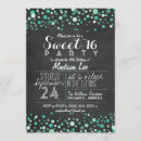 Search for retro sweet 16 invitations Green