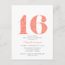 Search for coral sweet 16 invitations Floral