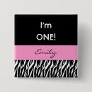 Search for zebra birthday buttons Girl