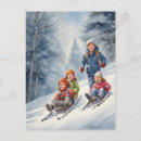 Recherche de luge cartes postales Hiver