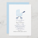 Search for blue gingham baby shower invitations Mother to be