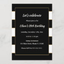 Search for black and gold 18th birthday invitations White