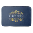 Search for navy blue gold bath mats Girly