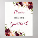 Search for burgundy floral wedding signs Red