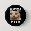 Search for funny cat meme buttons Black