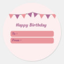 Search for happy birthday tag stickers Pink