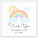 Search for rainbow pastel stickers Birthday thank you