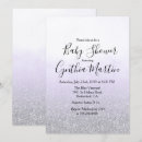 Search for purple glitter baby shower invitations Ombre