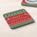 Search for ugly christmas sweater coasters Red
