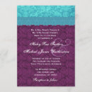 Recherche de pourpre de damassé mariage invitations Monogramme