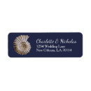 Search for beach wedding return address labels Navy blue
