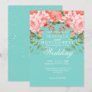Search for teal and coral wedding invitations Trendy