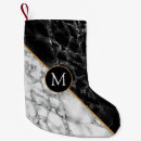 Recherche de marbre noir chaussette de noël Monogramme