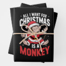 Search for christmas monkey wrapping paper Santa
