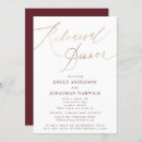 Search for gold foil rehearsal dinner invitations Burgundy