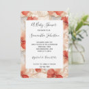 Search for coral baby shower invitations White