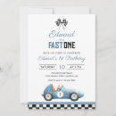 Search for blue race car invitations Checkers