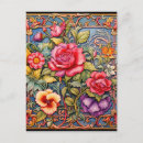 Recherche de texture florale cartes postales Boho