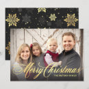Search for family photo christmas invitations Gold foil