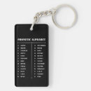 Search for alphabetical keychains Phonetic alphabet