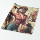 Recherche de vintage cowgirl wrapping paper Ouest