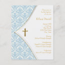 Search for boys damask christening invitations Blue