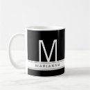 Search for name monogram initials mugs Black and white