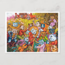 Recherche de chat musicien cartes postales Chatte