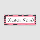 Search for animal print name tags Zebra