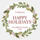 Search for green holly leaves red berries stickers Wreath