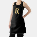 Search for black and gold monogram aprons Trendy