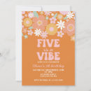 Search for five is a vibe birthday invitations Retro