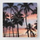 Recherche de silhouette de palmier horloges Coucher de soleil