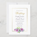 Search for pink floral border wedding invitations Gold