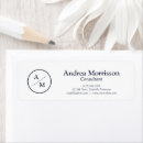 Search for navy blue monogram return address labels Formal