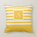 Search for yellow and white striped pillows Monogrammed