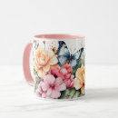 Search for romantic flowers mugs Watercolor